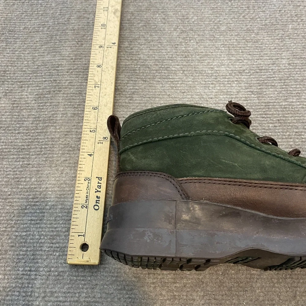 Cole Haan Boots Mens Size 7.5‎ Green Brown Leather Chukka Plaid Lined Casual